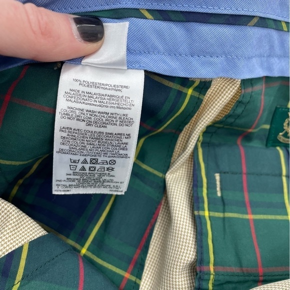 Brooks Brothers St Andrew Links Pants Beige Tan Houndstooth Plaid Golf Slacks - Picture 9 of 13